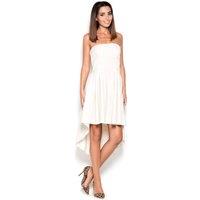 Love Lace Women's Strapless Asymmetrical Daydress with Elastic Bust in Beige | Size: Medium