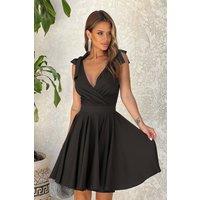 Love Lace Women's Bow Tied Open Back Evening Dress in Black | Size: 36