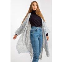 Love Lace Women's Openwork Long Sleeve Cardigan No Closure in Grey