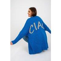 Love Lace Women's Cardigan Open Front Wide Sleeves Back in Blue