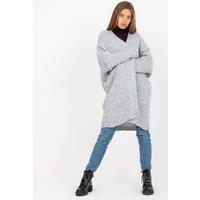 Love Lace Women's Cardigan Long Wide Sleeve Unbuttoned Back Print in Grey