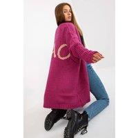 Love Lace Women's Unbuttoned Cardigan with Back Lettering in Pink