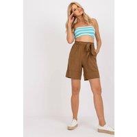 Love Lace Women's High Waisted Tie Waist Shorts with Pockets in Brown | Size: Small
