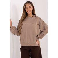 Love Lace Women's Oversize Cotton Polyester Sweatshirt Embroidery in Taupe