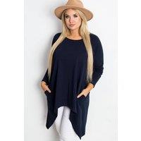 Love Lace Women's Plus Size Cotton Elastane Tunic Blouse Style 223039 in Blue