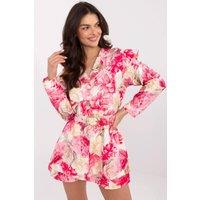 Love Lace Women's Elegant Floral Ruffle Collar Jumpsuit with Belt