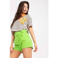 Love Lace Women's Elegant Shorts with Belt Zip Button in Green | Size: Small
