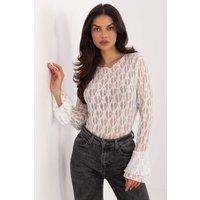 Love Lace Women's Elegant Fitted Lace Bell Sleeve Blouse Style 222450 in White