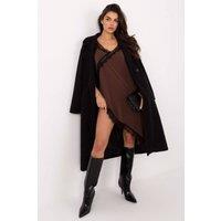 Love Lace Women's Italian Asymmetrical Midi Cocktail Dress Style 223190 in Brown