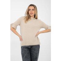 Love Lace Women's Casual Baby Alpaca Blend Flounce Sleeve Sweater in Beige
