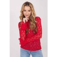 Love Lace Women's Elegant Fitted Lace Bell Sleeve Blouse in Red
