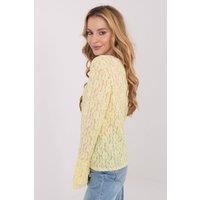 Love Lace Women's Elegant Fitted Lace Blouse with Bell Sleeves in Yellow