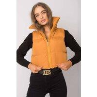 Love Lace Women's Utility Hooded Zip Vest with Concealed Hood in Yellow | Size: Large/XL