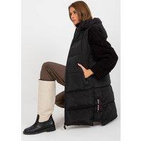 Love Lace Women's Quilted Down Hooded Zip Vest Fully Lined in Black | Size: Small
