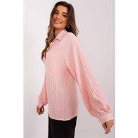 Love Lace Women's Variegated Polyester Blouse V Neck in Pink | Size: Large