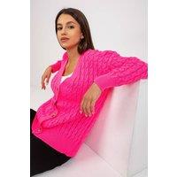 Love Lace Women's Button Down Long Sleeve Cardigan in Pink