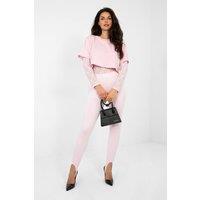 Love Lace Women's Butter Soft High Waist Long Leggings with Cuff in Pink