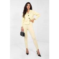Love Lace Women's Butter Soft Long Leggings High Waist Fold in Yellow