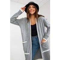 Love Lace Women's Long Sleeve Open Front Cardigan with Pockets Style 170765 in Grey