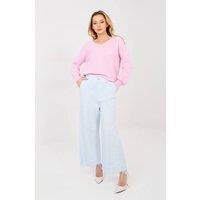 Love Lace Women's High Waist Wide Leg Jeans with Lace Hem Style 223940 in Blue