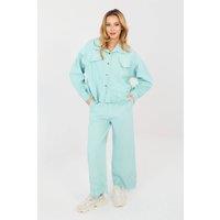 Love Lace Women's High Waist Wide Leg Jeans Lace in Green