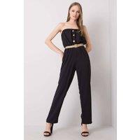 Love Lace Women's Cotton Polyester Sleeveless Casual Jumpsuit Style 215377 in Black | Size: Small