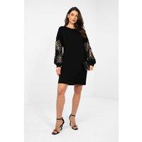 Love Lace Women's Soft Butter Viscose Sweatshirt Mini Dress in Black | Size: S/M