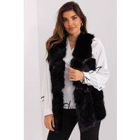 Love Lace Women's Faux Fur Lined Vest with Slip Pockets Style 187530 in Black | Size: Medium/Large