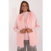 Love Lace Women's Casual Hoodless Insulated Faux Fur Vest Style 200337 in Pink | Size: S/M