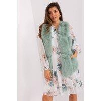 Love Lace Women's Soft Polyester Fur Gilet Vest with Pockets Style 187532 in Green | Size: Large/XL