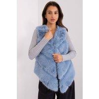 Love Lace Women's Soft Faux Fur Polyester Vest with Pockets in Blue | Size: Large/XL