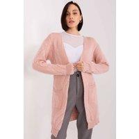 Love Lace Women's Variegated Long Sleeve Open Cardigan with Pockets in Pink