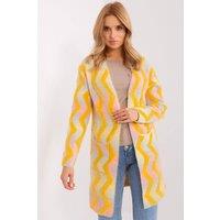 Love Lace Women's Geometric Pattern Long Sleeve Cardigan Style 188849 in Yellow