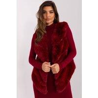 Love Lace Women's Lined Faux Fur Vest with Pockets & Velcro in Red | Size: Large/XL