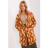 Love Lace Women's Everyday Geometric Pattern Open Front Cardigan in Brown