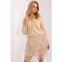 Love Lace Women's Variegated Texture Button Front Cardigan in Beige