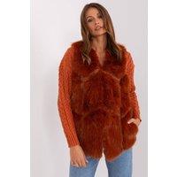 Love Lace Women's Lined Faux Fur Vest with Slip Pockets Style 187535 in Orange | Size: Large/XL