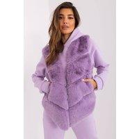 Love Lace Women's Soft Lined Faux Fur Vest with Pockets in Violet | Size: S/M