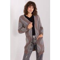 Love Lace Women's Variegated Long Sleeve Cardigan Bedspread in Brown