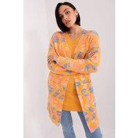 Love Lace Women's Geometric Pattern Long Sleeve Cardigan Style 188851 in Orange