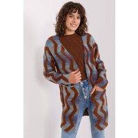 Love Lace Women's Geometric Pattern Open Front Cardigan in Blue