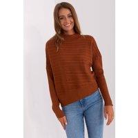 Love Lace Women's Variegated Long Sleeve Low Turtleneck Sweater in Brown