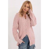 Love Lace Women's Textured Button Up Casual Cardigan Sweater Style 199542 in Pink