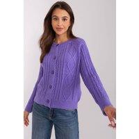Love Lace Women's Variegated Texture Button Front Cardigan Sweater in Violet
