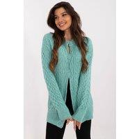 Love Lace Women's Button Up Casual Cardigan Sweater with Texture in Green