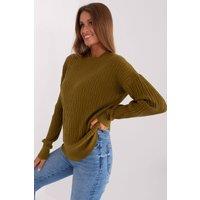 Love Lace Women's Variegated Texture Round Neck Long Sleeve Sweater Style 185718 in Green