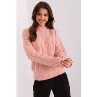 Love Lace Women's Variegated Acrylic Round Neck Work Jumper in Pink