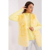 Love Lace Women's Soft Polyester Faux Fur Vest With Pockets Style 186702 in Yellow | Size: Large/XL