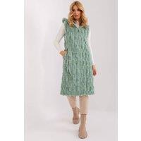 Love Lace Women's Hooded Faux Fur Zipper Vest for Winter in Green | Size: Medium/Large