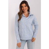 Love Lace Women's Acrylic Variegated Long Sleeve Sweater in Blue